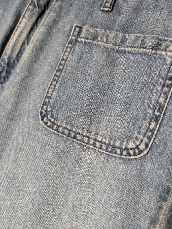 Pablo Women's Patch Pocket Flare Jeans Blue Denim Size 42 - Image 10