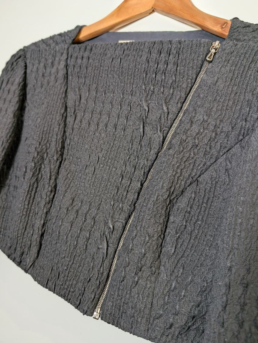 Willow Textured Cropped Biker Jacket - Black Women's Size 8 - Image 10