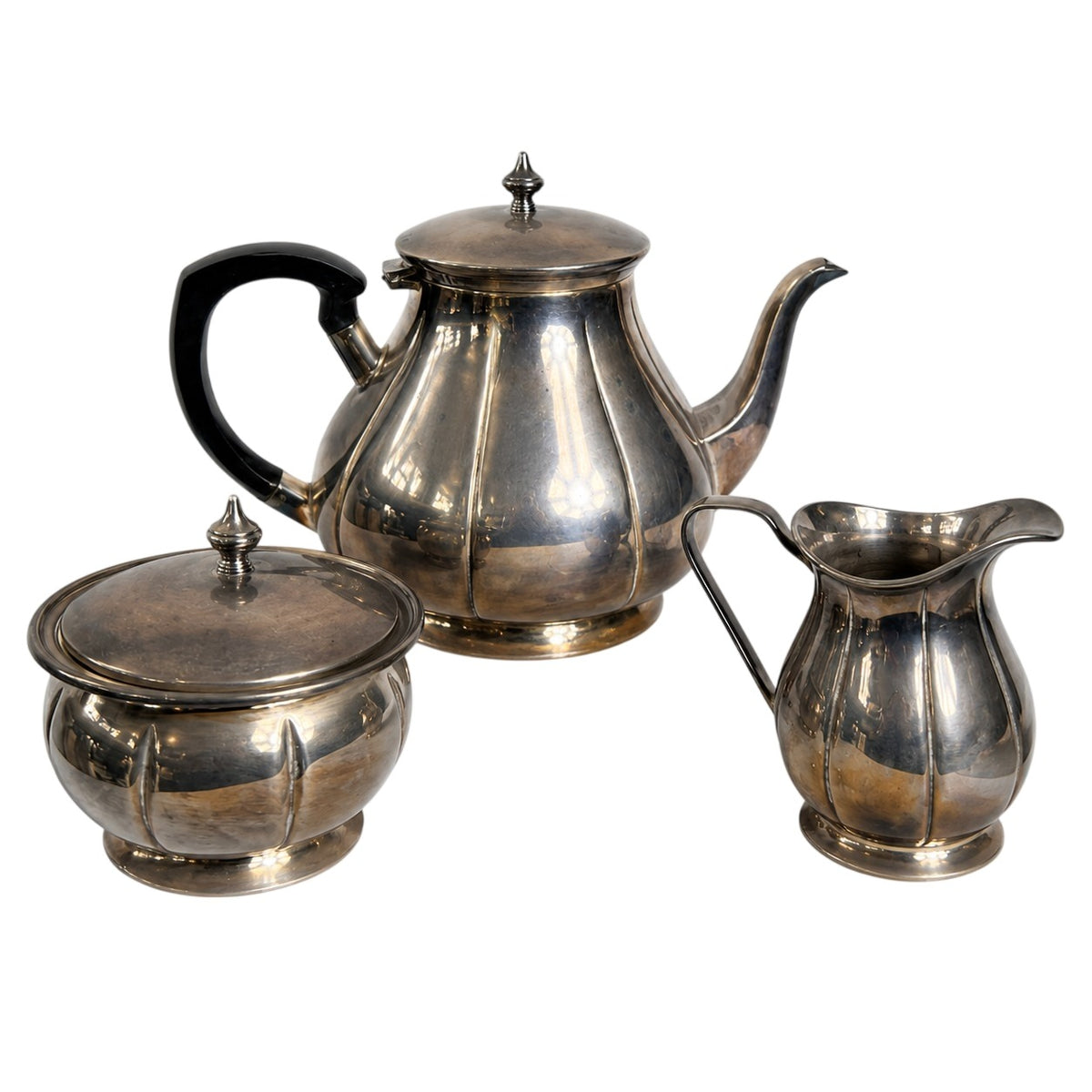 Vintage EPNS Silver Plated Tea Service Set Hand Fluted - Image 10
