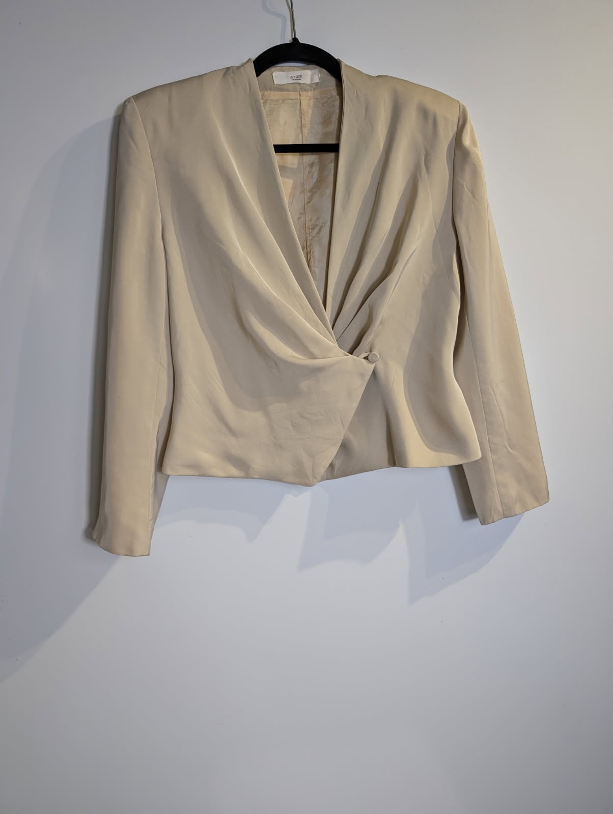 Byem by Creedence Draped Front Blazer Beige - Image 7