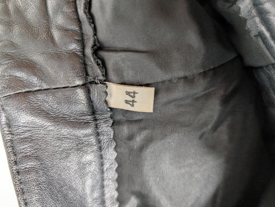 Vintage Leather Trousers Black With Gold Tone Studs Size 44 - Image 10