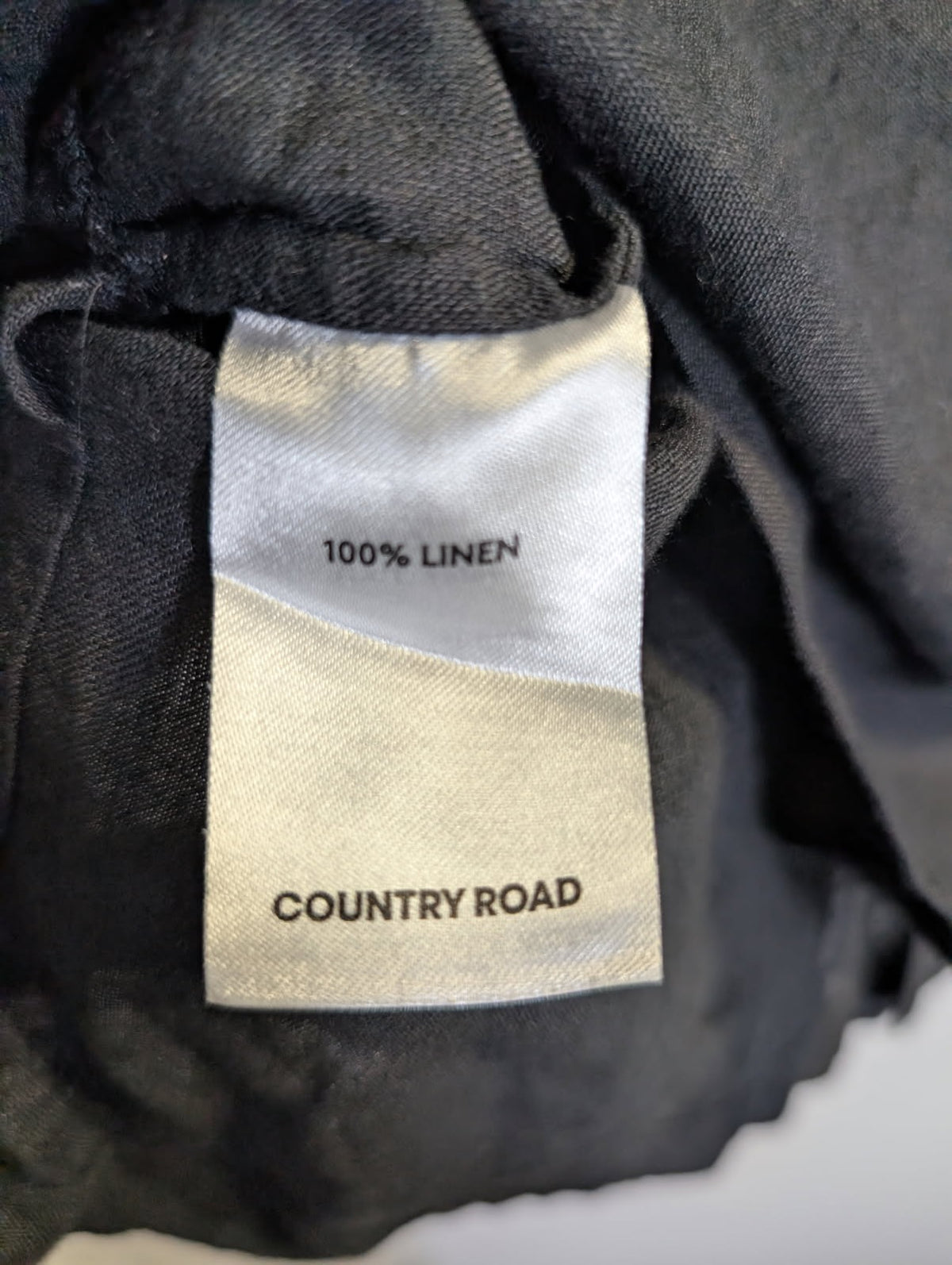 Country Road Organic Linen Short Sleeve Shirt Dark Grey Size 14 - Image 10