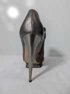 Nicholas Kirkwood Suede & Metallic Leather Peep-Toe Platform Booties Size 38.5 - Image 3