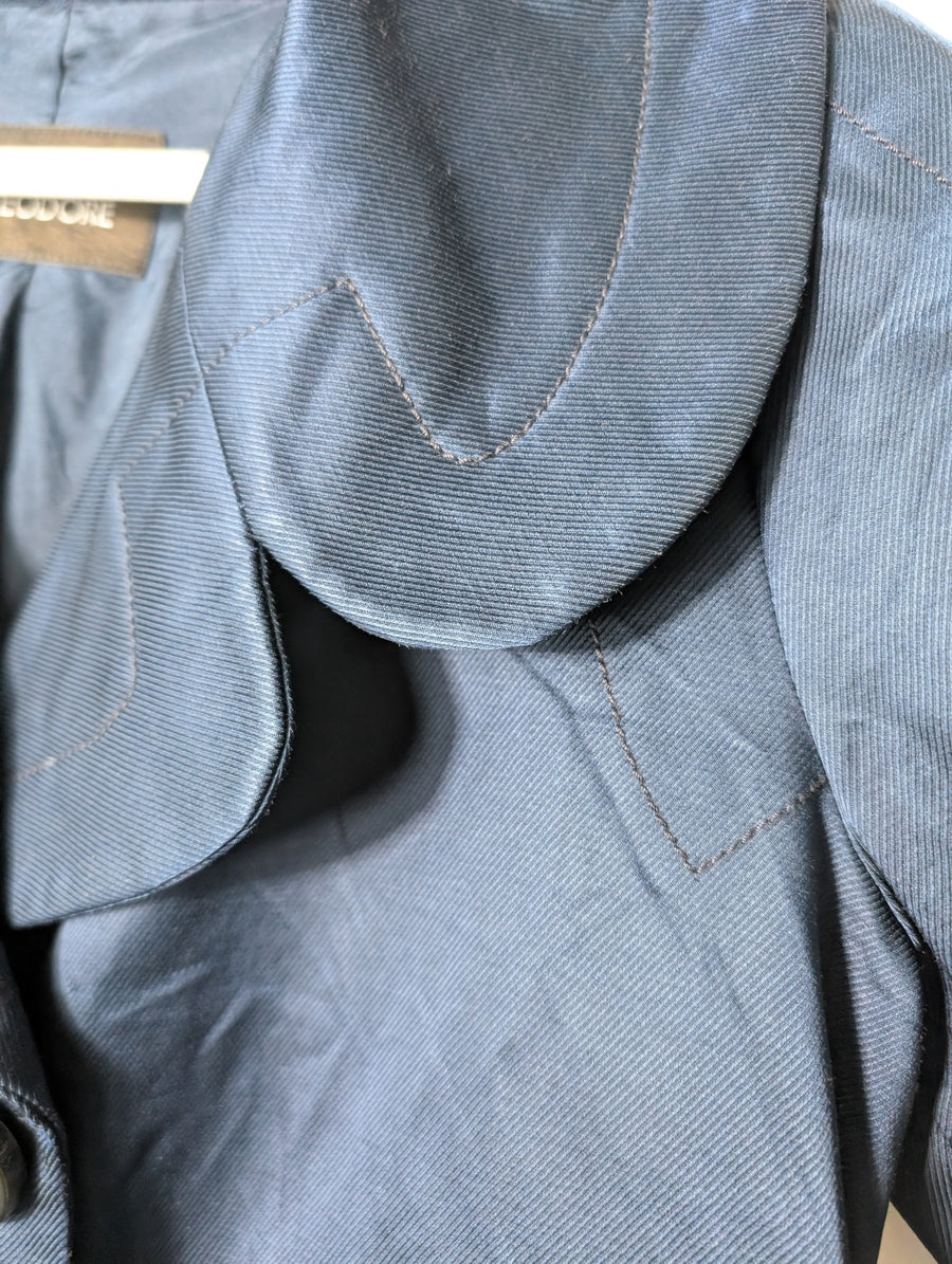 Scanlan & Theodore Double-Breasted Trench Coat Navy Blue - Image 3