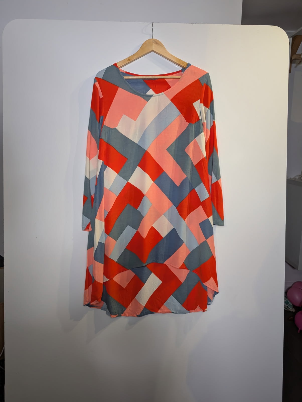 Mister Zimi Long Sleeve Dress Geometric Abstract Print - Image 5