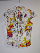 Karen Millen Floral Ruffle Front Blouse Multi-colour - Image 4