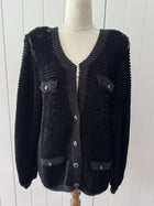 Fusalp Women's Black V-Neck Sweater - Ribbed Sleeve Detail - Image 6