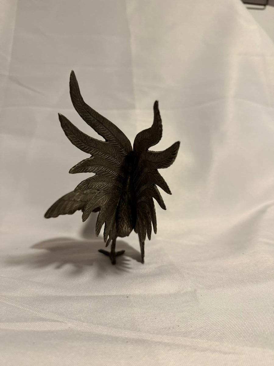 Vintage Fighting Rooster Figurines Silver-Toned Set of 2 - Image 10