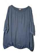 B.yu Silk Blend Oversized Blouse Blue Size M - Image 1
