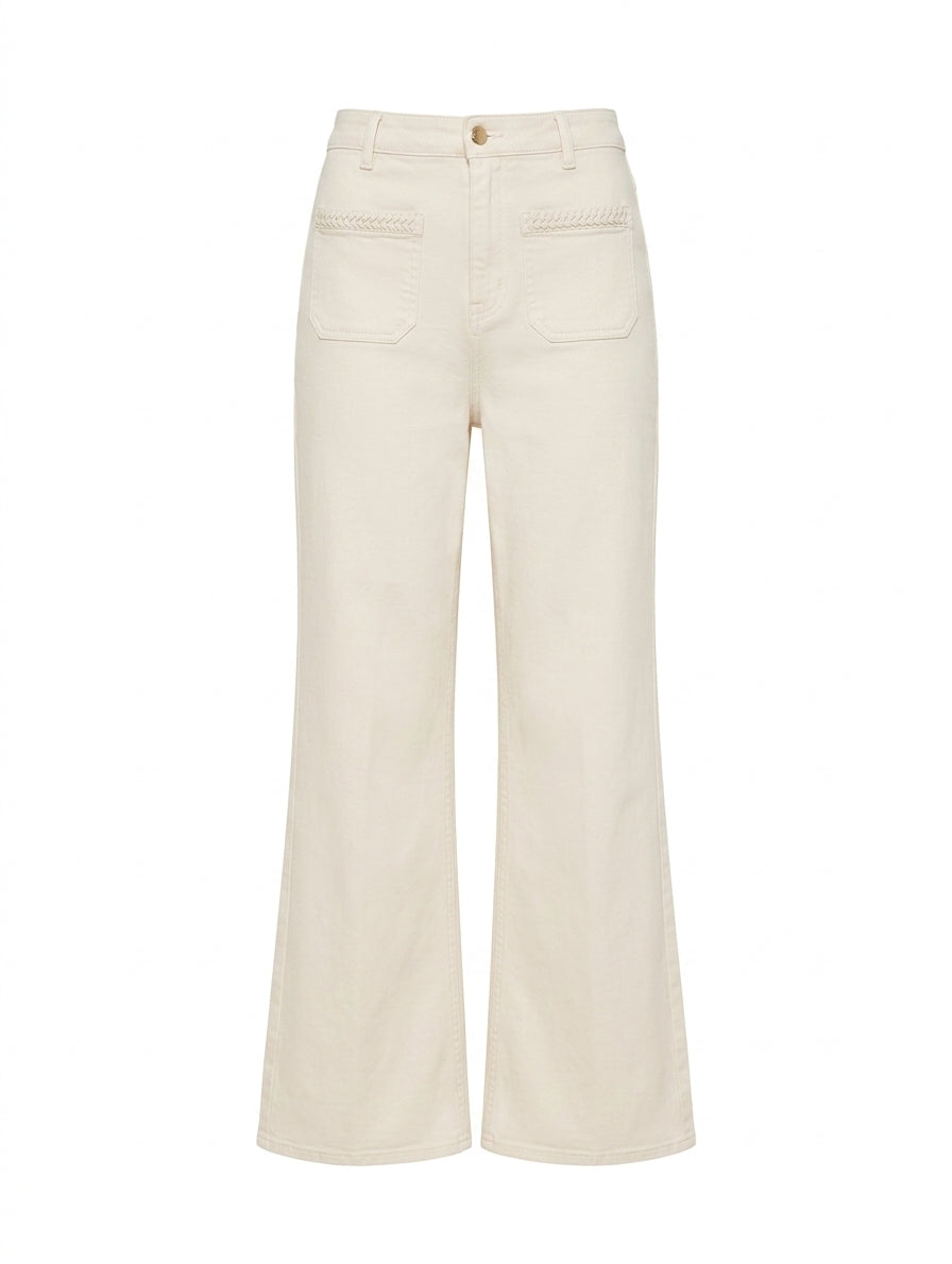 Love & Roses Wide Leg Trousers Cream US 8 / UK 12 - Image 1