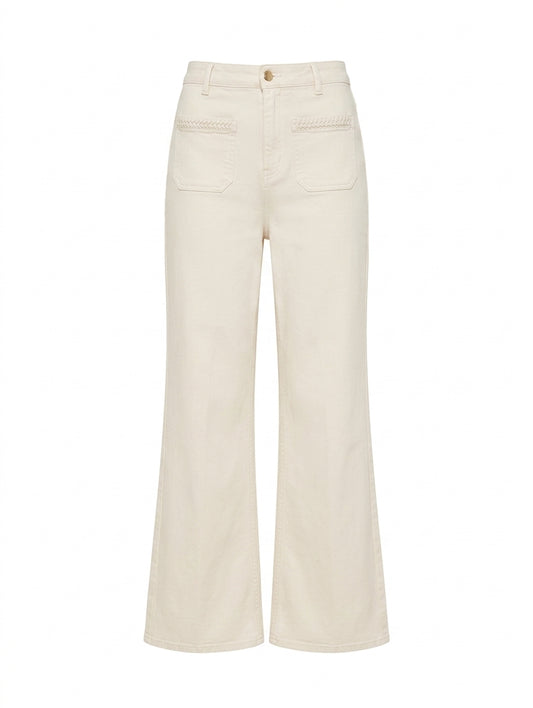 Love & Roses Wide Leg Trousers Cream US 8 / UK 12 - Image 1