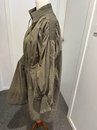 Lee Mathews Olive Green Smocked Waist Midi Dress - Image 7