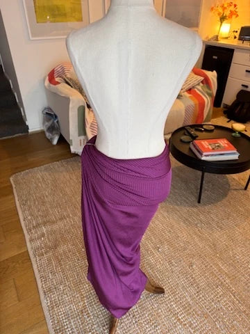 Monday Swimwear Andros Ribbed Sarong Skirt Eggplant - Image 7