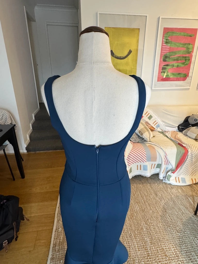ASOS Blue Sleeveless Mermaid Hem Midi Dress - Image 5