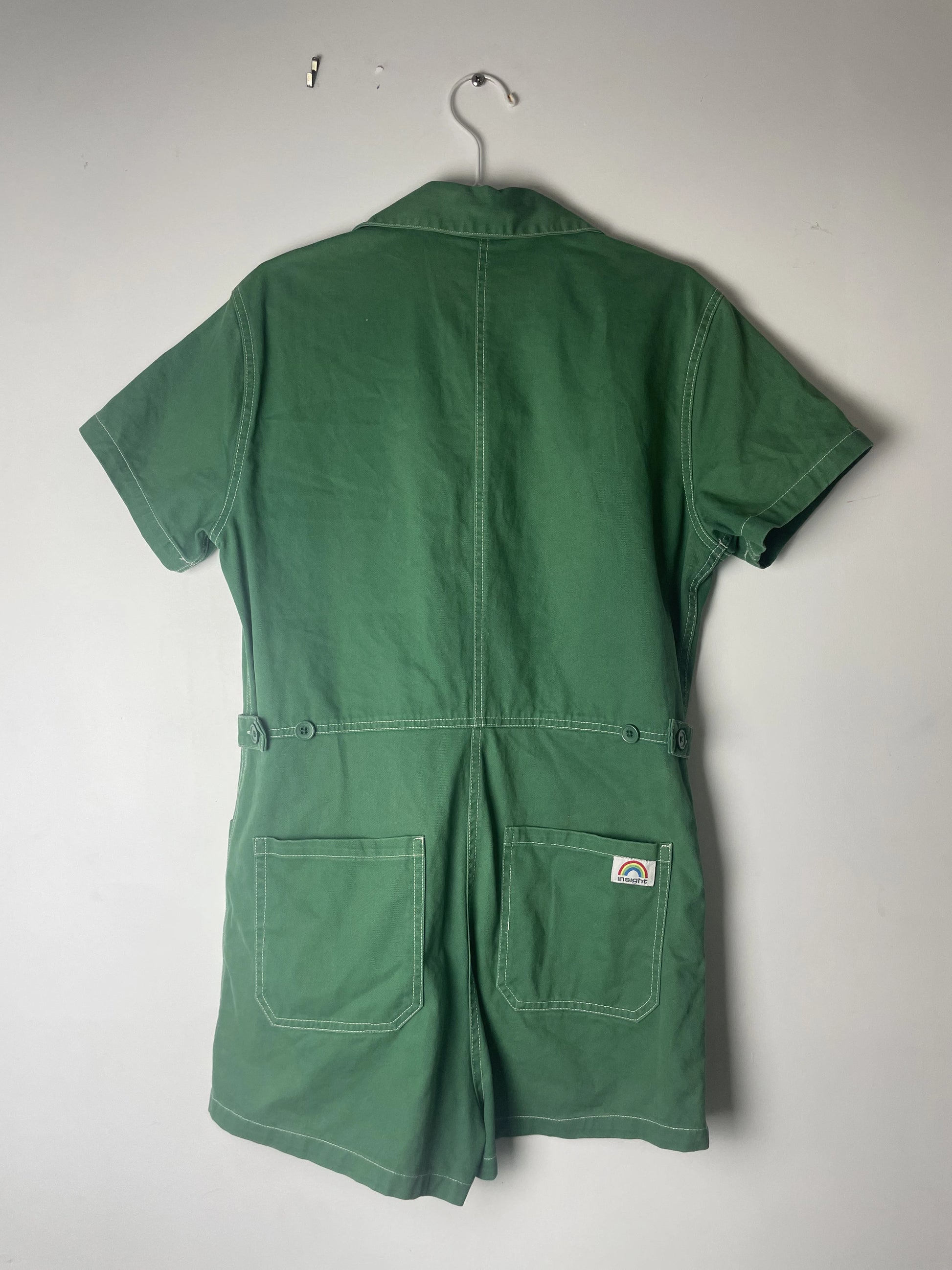 Insight Green Cotton Collared Romper Jumpsuit - Image 6