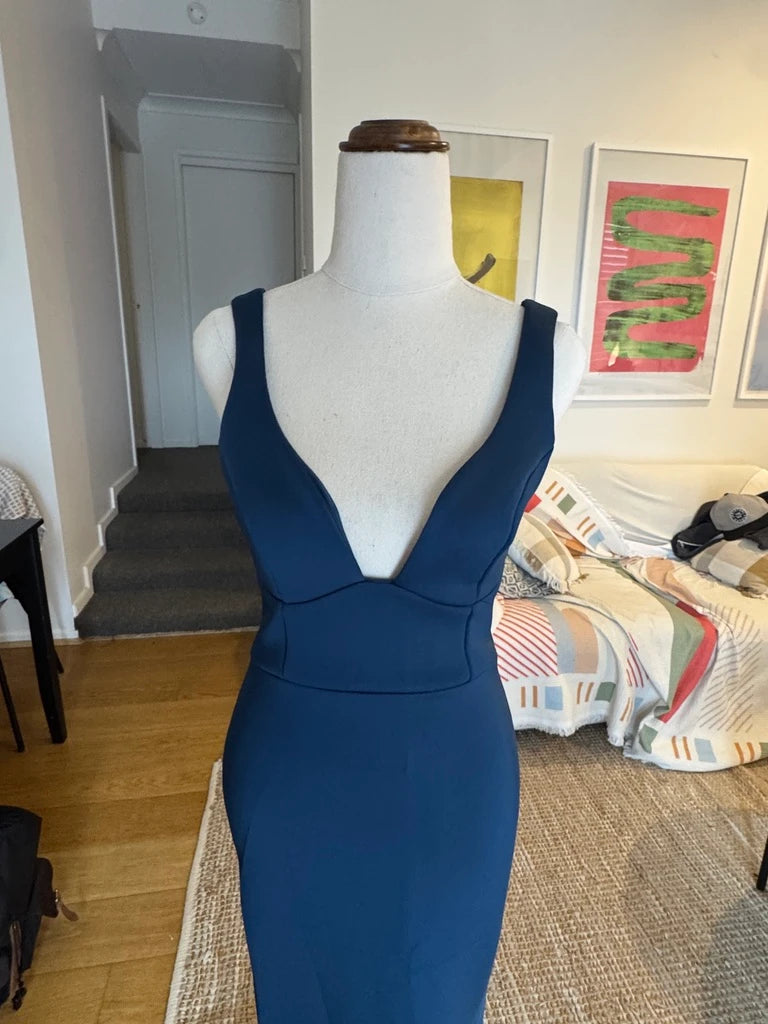 ASOS Blue Sleeveless Mermaid Hem Midi Dress - Image 6
