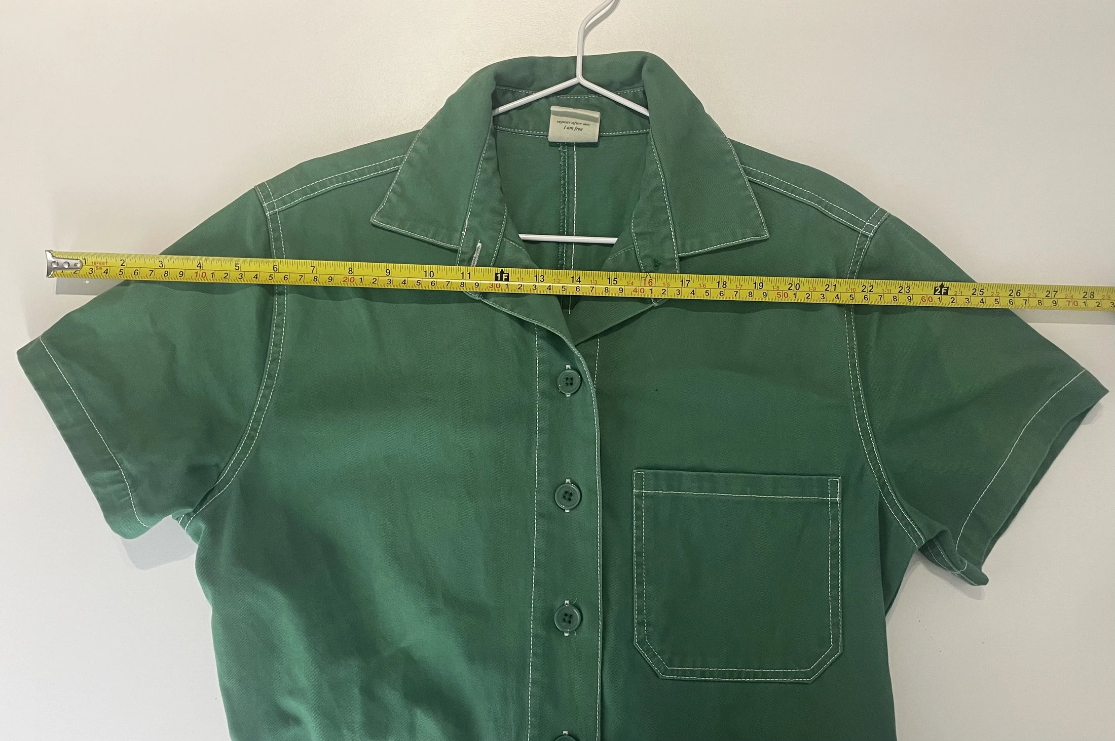 Insight Green Cotton Collared Romper Jumpsuit - Image 7