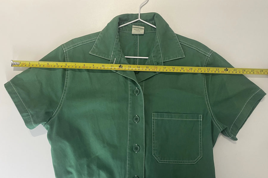 Insight Green Cotton Collared Romper Jumpsuit - Image 7