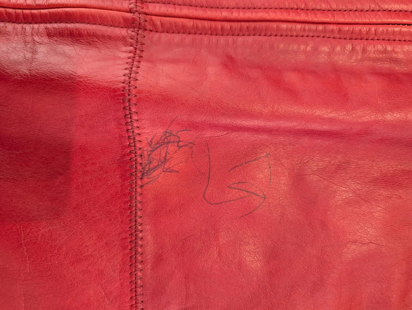 Oroton Red Leather and Knit Jacket - Image 7
