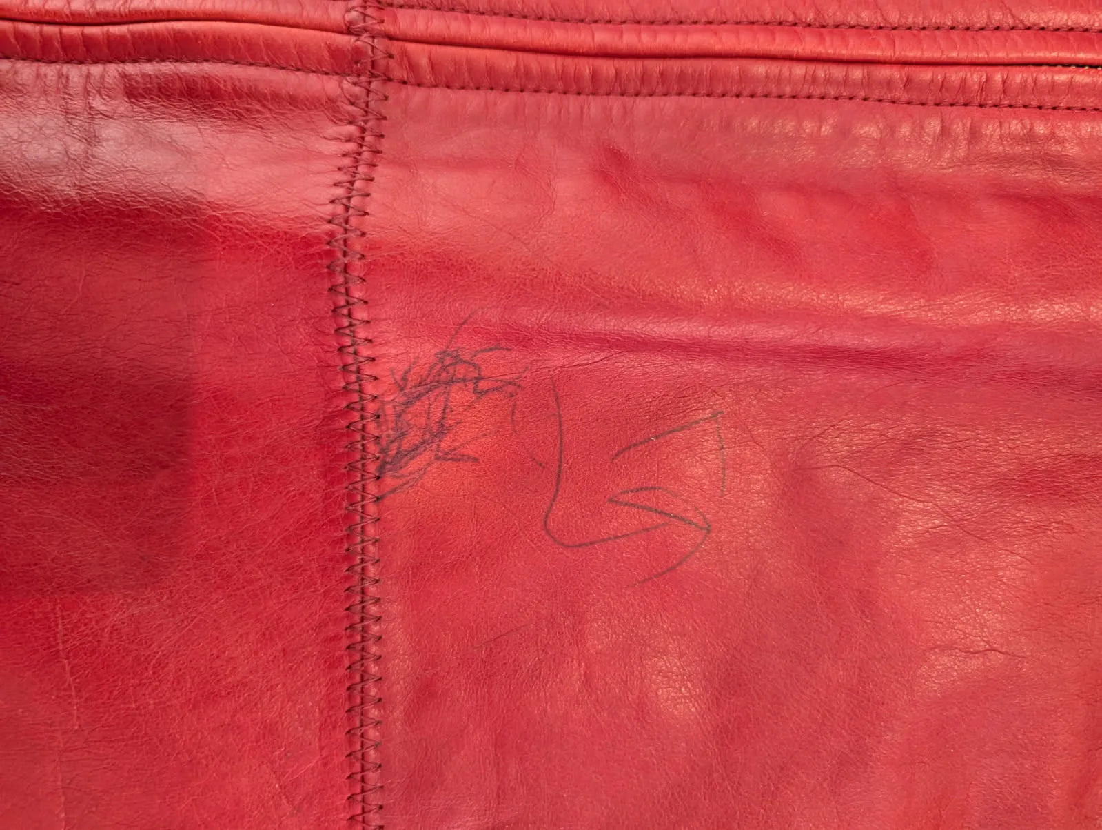 Oroton Red Leather and Knit Jacket - Image 7