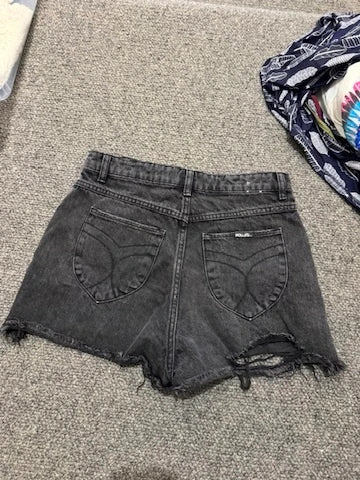 Rolla's Dusters High Rise Slim Black Denim Shorts Size 28 - Image 5
