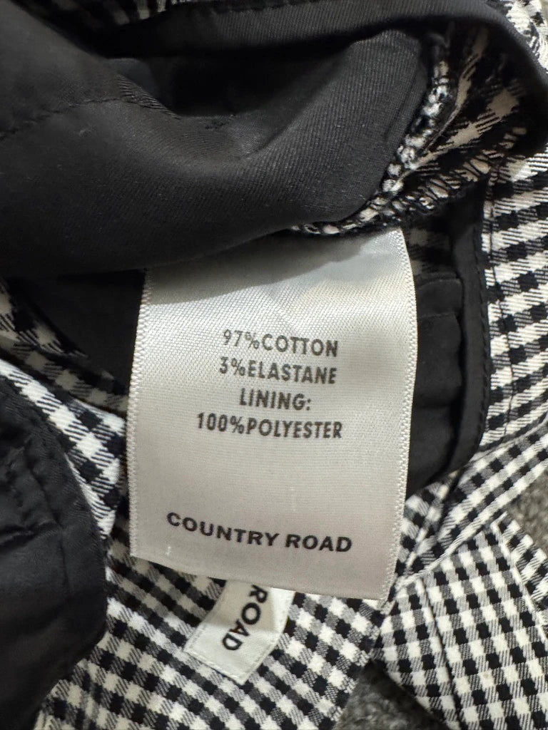 Country Road Black and White Gingham Checkered Tailored Trousers - Image 7