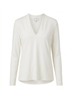 Witchery White Long Sleeve V-Neck Top - Image 1