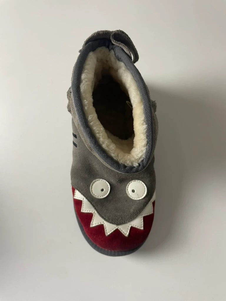 UGG Kids Grey Suede Shark Face Boots - Image 6