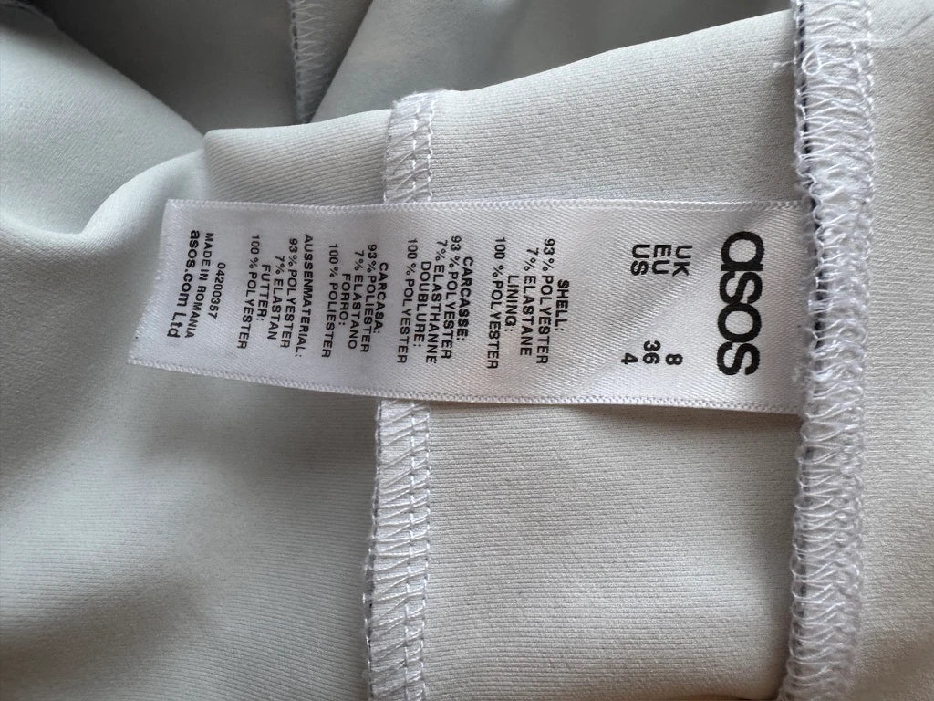 ASOS Off-the-Shoulder Midi Dress Blue White Patterned - Image 7