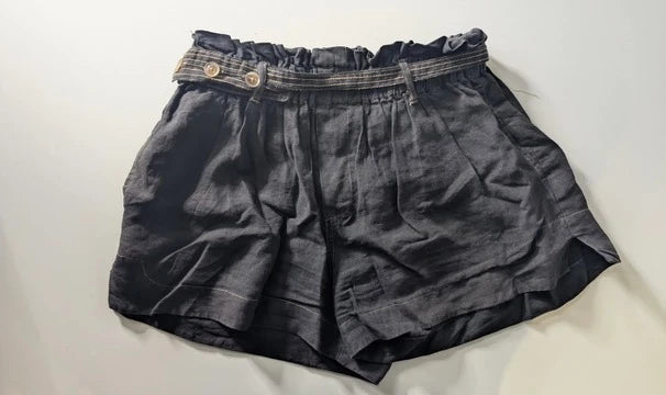 Bassike Women's Linen Shorts Dark Grey Size 2 - Image 6