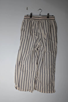 Peter Alexander Women's Striped Pajama Pants Cream Navy Cotton Size M - Image 6