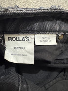 Rolla's Dusters High Rise Slim Black Denim Shorts Size 28 - Image 8