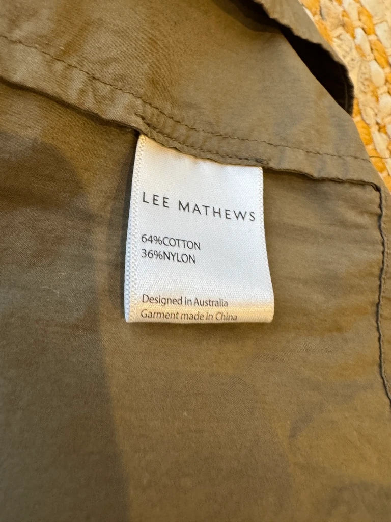 Lee Mathews Olive Green Smocked Waist Midi Dress - Image 8