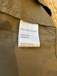 Lee Mathews Olive Green Smocked Waist Midi Dress - Image 8
