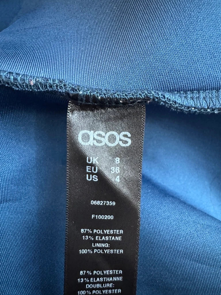 ASOS Blue Sleeveless Mermaid Hem Midi Dress - Image 10