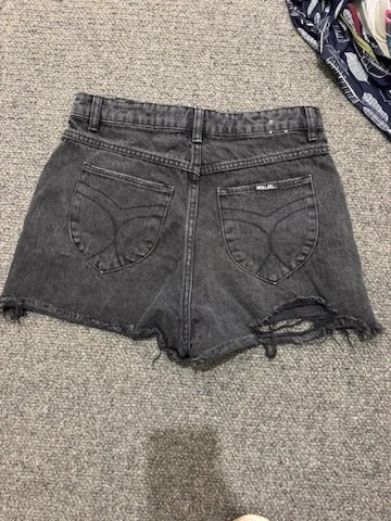 Rolla's Dusters High Rise Slim Black Denim Shorts Size 28 - Image 10
