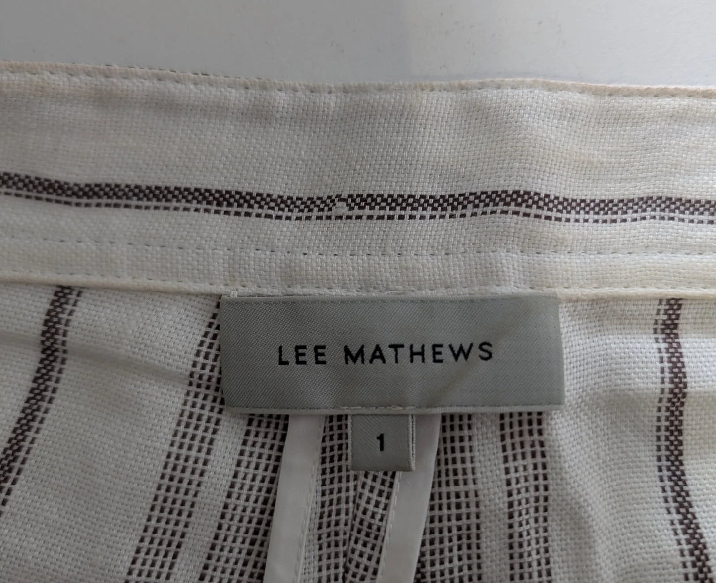 Lee Mathews Women's High-Waisted Striped Linen Shorts - Image 6