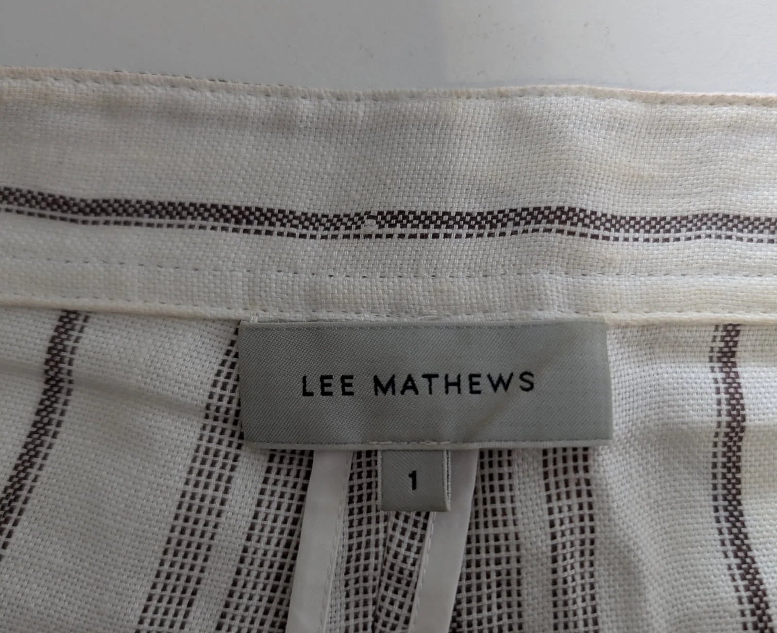 Lee Mathews Women's High-Waisted Striped Linen Shorts - Image 6