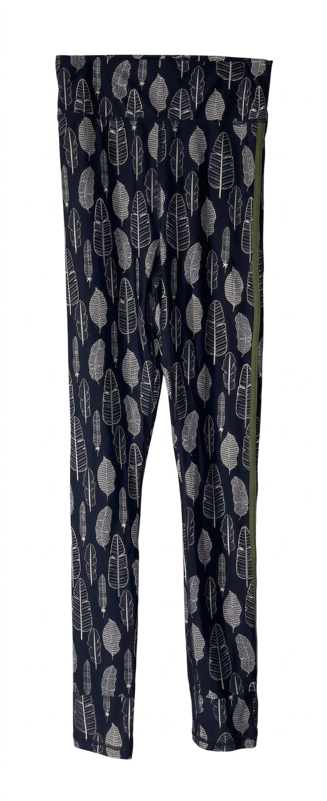 The Upside Women's Athletic Leggings Dark Blue Feather Print Size XS - Image 1