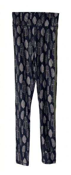 The Upside Women's Athletic Leggings Dark Blue Feather Print Size XS - Image 1