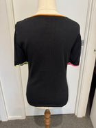 Escada Racing Club Black Short Sleeve Knit Top Size 36 - Image 4