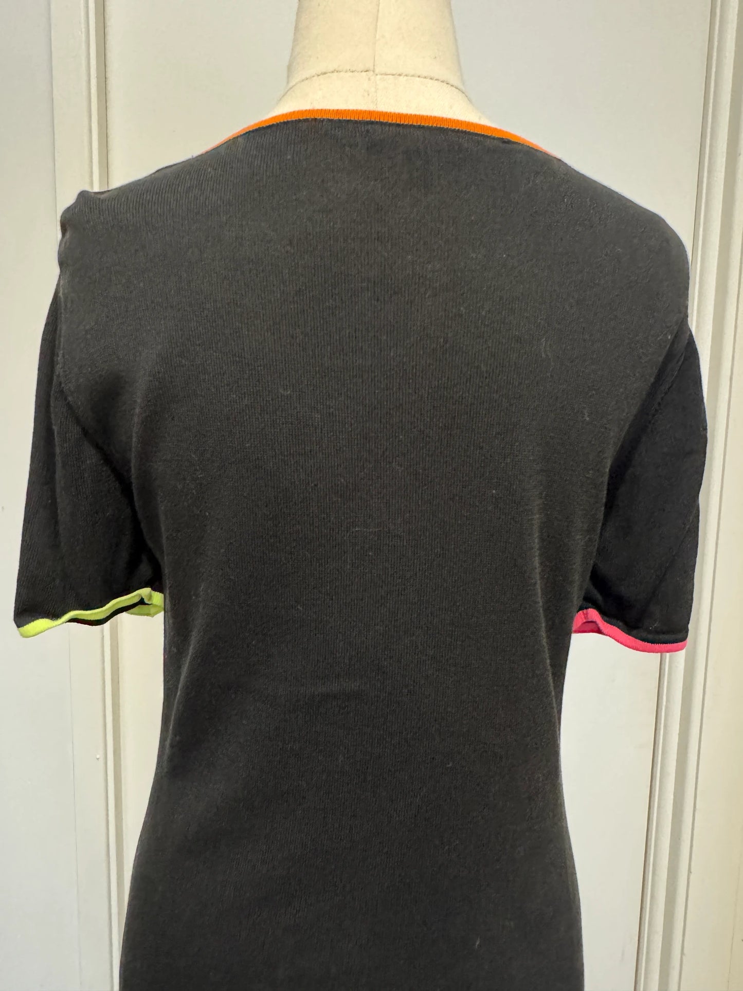 Escada Racing Club Black Short Sleeve Knit Top Size 36 - Image 5