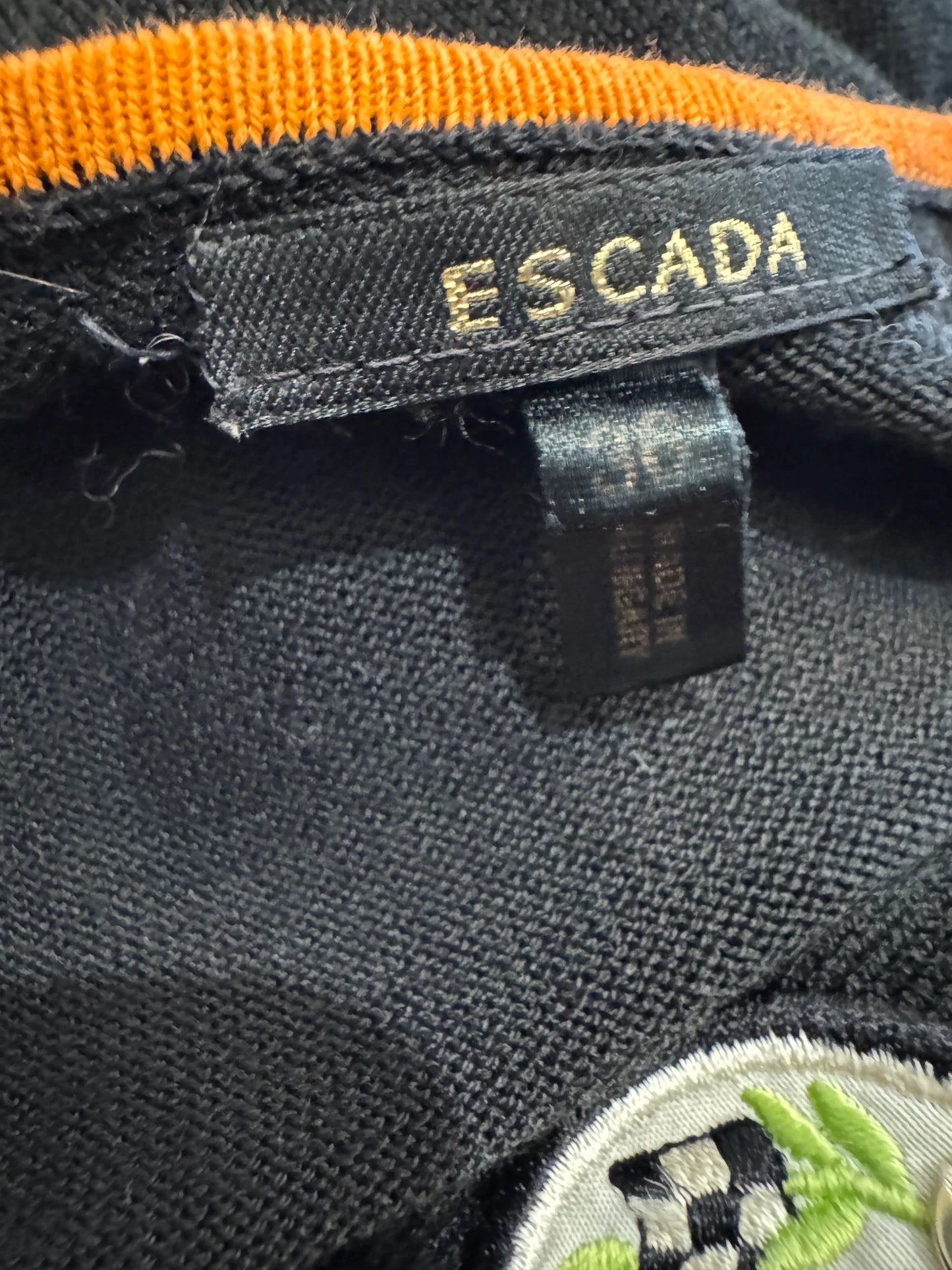 Escada Racing Club Black Short Sleeve Knit Top Size 36 - Image 8