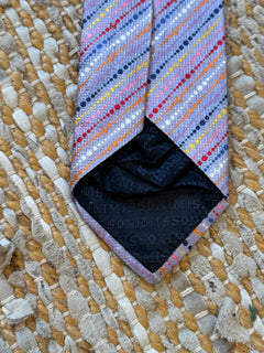Missoni Italy Silk Necktie Multi-Color Dotted Stripe Pattern - Image 3