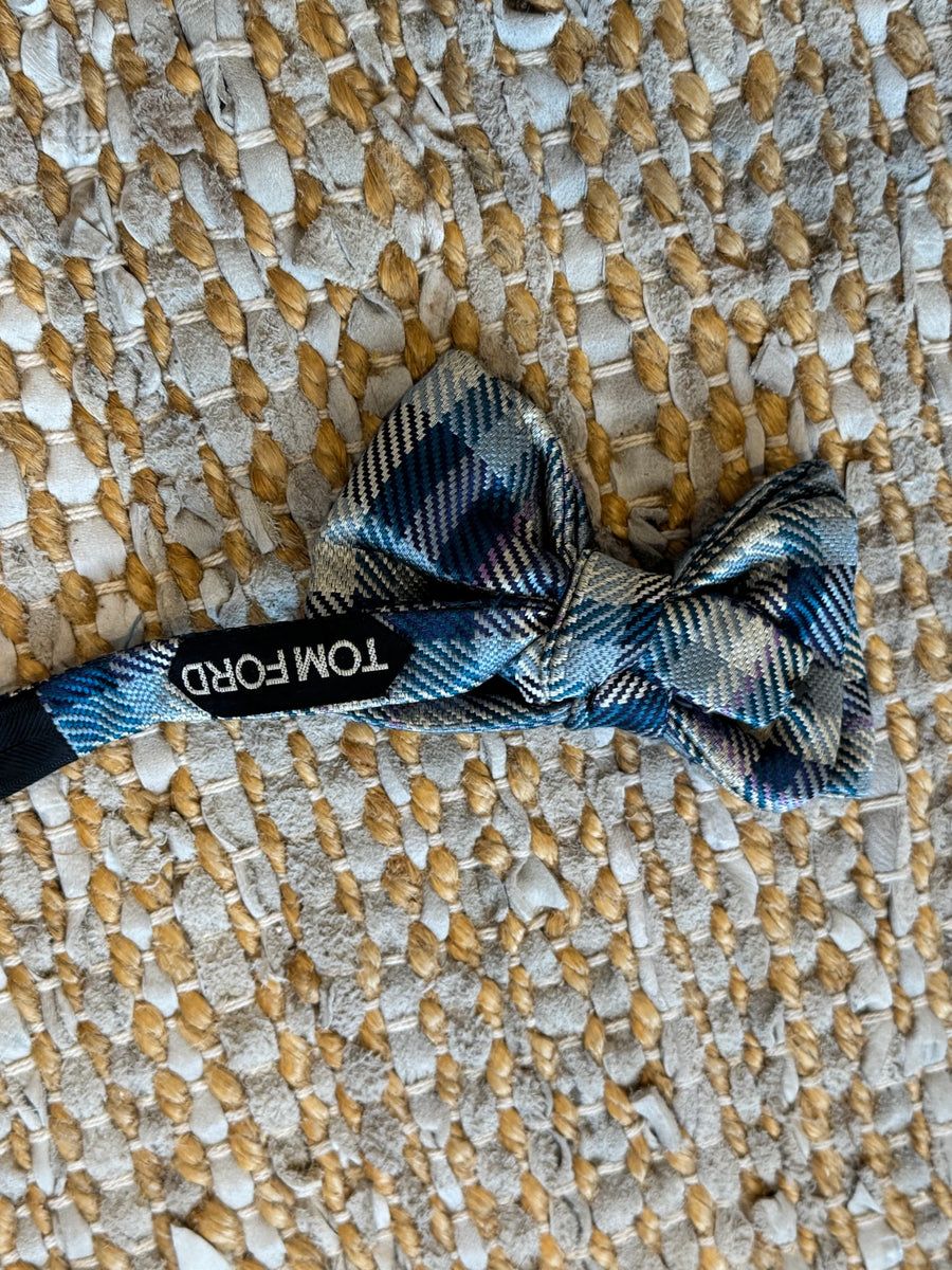 Tom Ford Men's Silk Plaid Pre-Tied Bow Tie - Made in Italy - Image 2