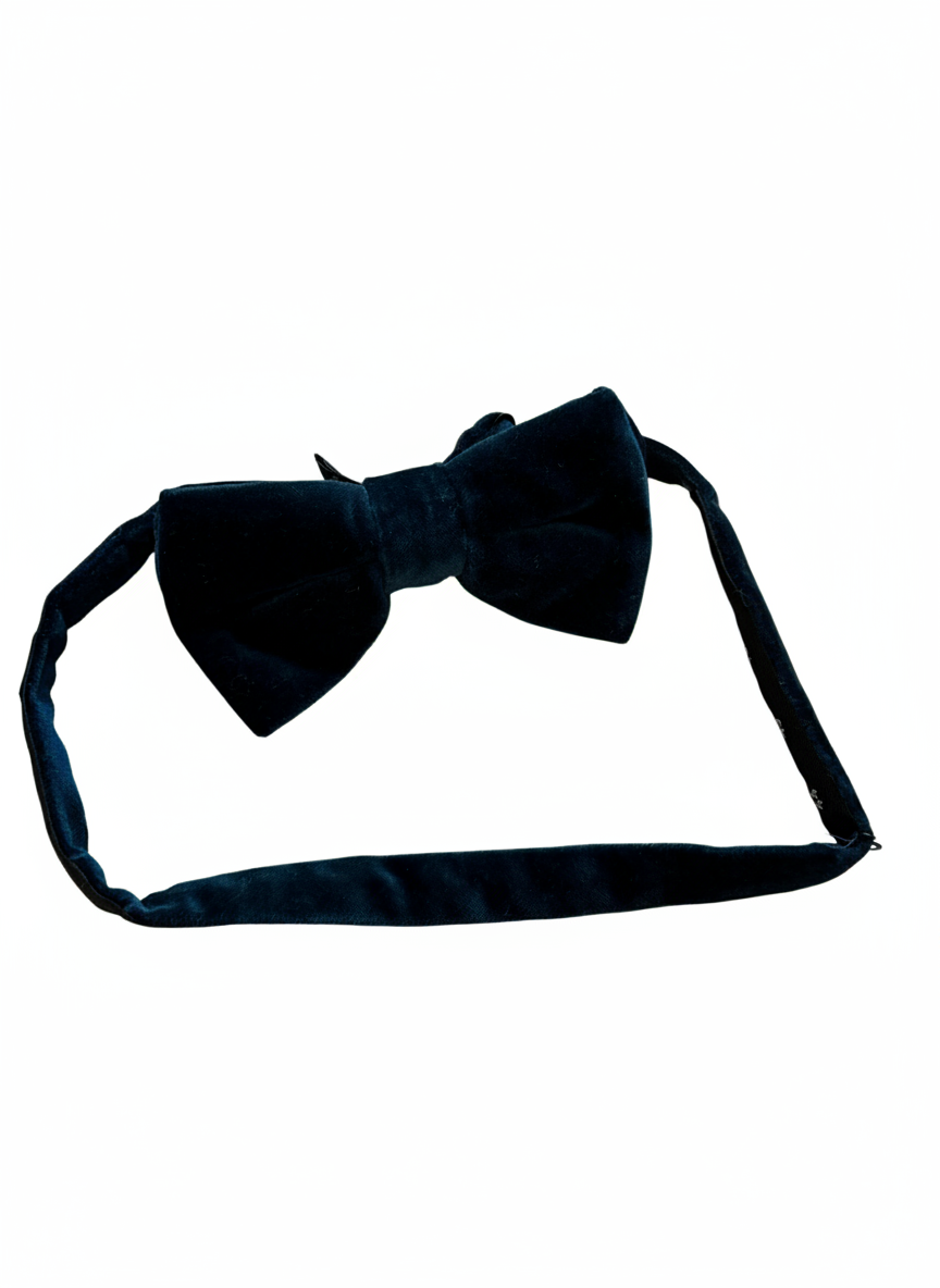 BOSS Men's Dark Teal Velvet Adjustable Bow Tie - Image 1