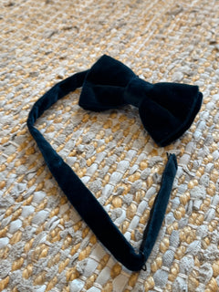 BOSS Men's Dark Teal Velvet Adjustable Bow Tie - Image 2
