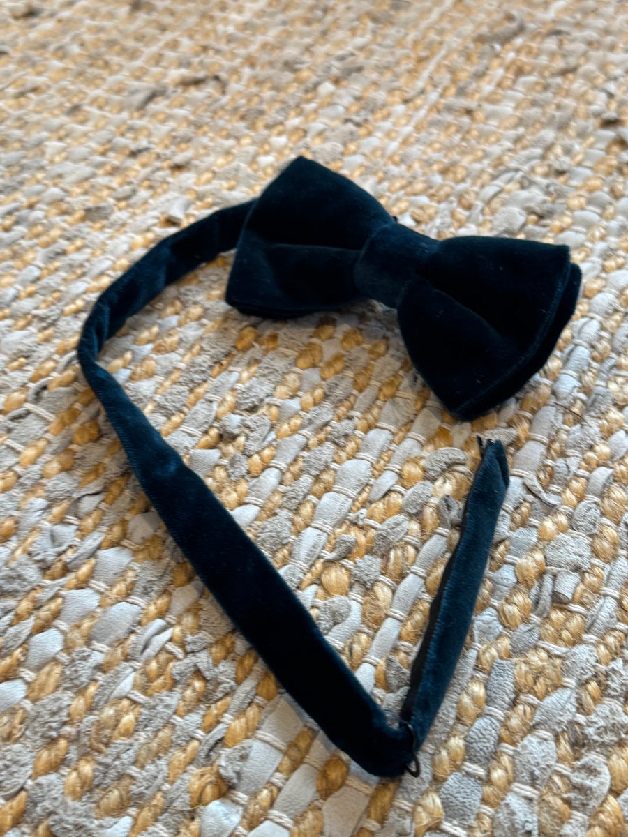 BOSS Men's Dark Teal Velvet Adjustable Bow Tie - Image 2
