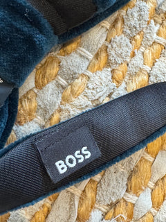BOSS Men's Dark Teal Velvet Adjustable Bow Tie - Image 4