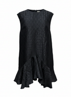 Alex Perry Black Textured Ruffle Hem Mini Dress - Image 1